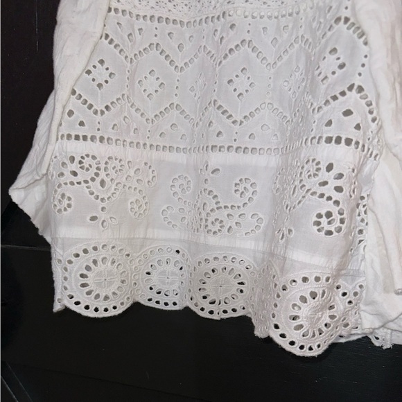 By Anthropologie Sustainable Embroidered Eyelet Lace Boho White Feminine Tank - Picture 6 of 11